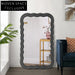 Stylish Nordic Wavy Edge Full Length Plywood Frame Floor Mirror