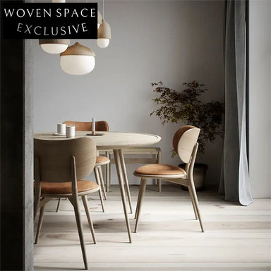 Stylish Nordic Wooden Dining and Bar Chair with Leather Padded Backrest