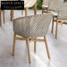 Stylish Outdoor Rattan Dining Chair & Teak Wood Patio Dining Table