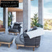 Stylish Outdoor Teak Wood Aluminum 3-Seat Patio Garden Sofa Set