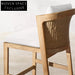 Stylish Outdoor Teak Wood Bar Chair, UV Fabric Cushion, Rattan Backrest
