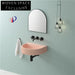 Stylish Pink Wall Hung Concrete Bathroom Sink Basin with Unique Shape