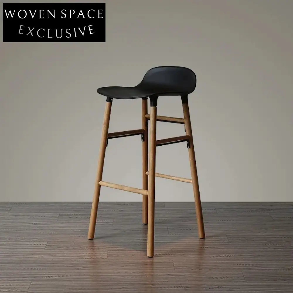 Stylish Plastic Seat Wooden Leg High Bar Stool