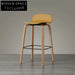 Stylish Plastic Seat Wooden Leg High Bar Stool