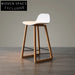 Stylish Plastic Seat Wooden Leg High Bar Stool