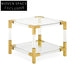 Stylish Postmodern Acrylic & Metal Corner Side Coffee Table