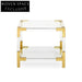 Stylish Postmodern Acrylic & Metal Corner Side Coffee Table