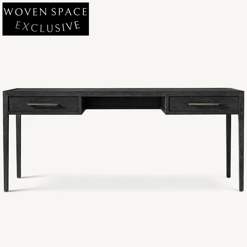 Stylish Retro Solid Oak Makeup Vanity Console with Storage Drawer, Dressing Table