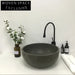 Stylish Round Concrete Countertop Vessel Sink - Modern Grey Bathroom Basin