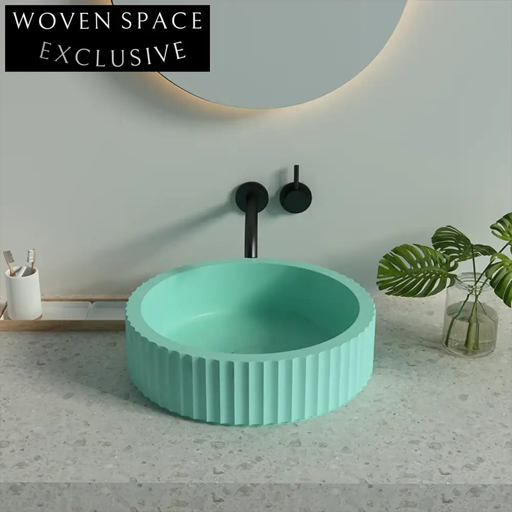 Stylish Round Concrete Countertop Wash Basin - Durable Cement Bathroom Sink Fixture