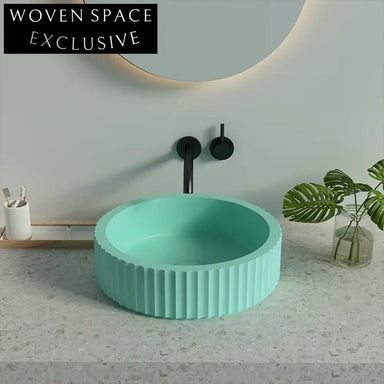 Stylish Round Concrete Countertop Wash Basin - Durable Cement Bathroom Sink Fixture