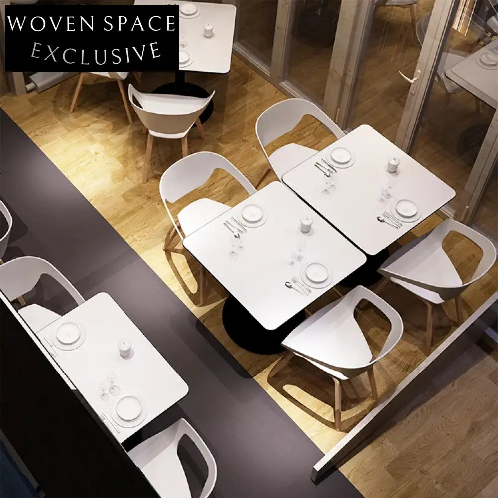 Stylish Round/Square Plywood MDF Dining Table with Sturdy Metal Base