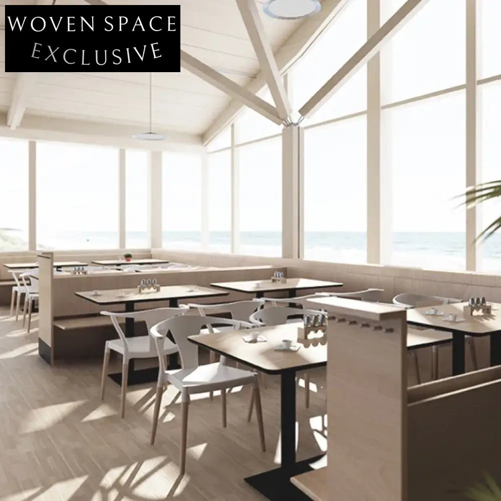 Stylish Round/Square Plywood MDF Dining Table with Sturdy Metal Base