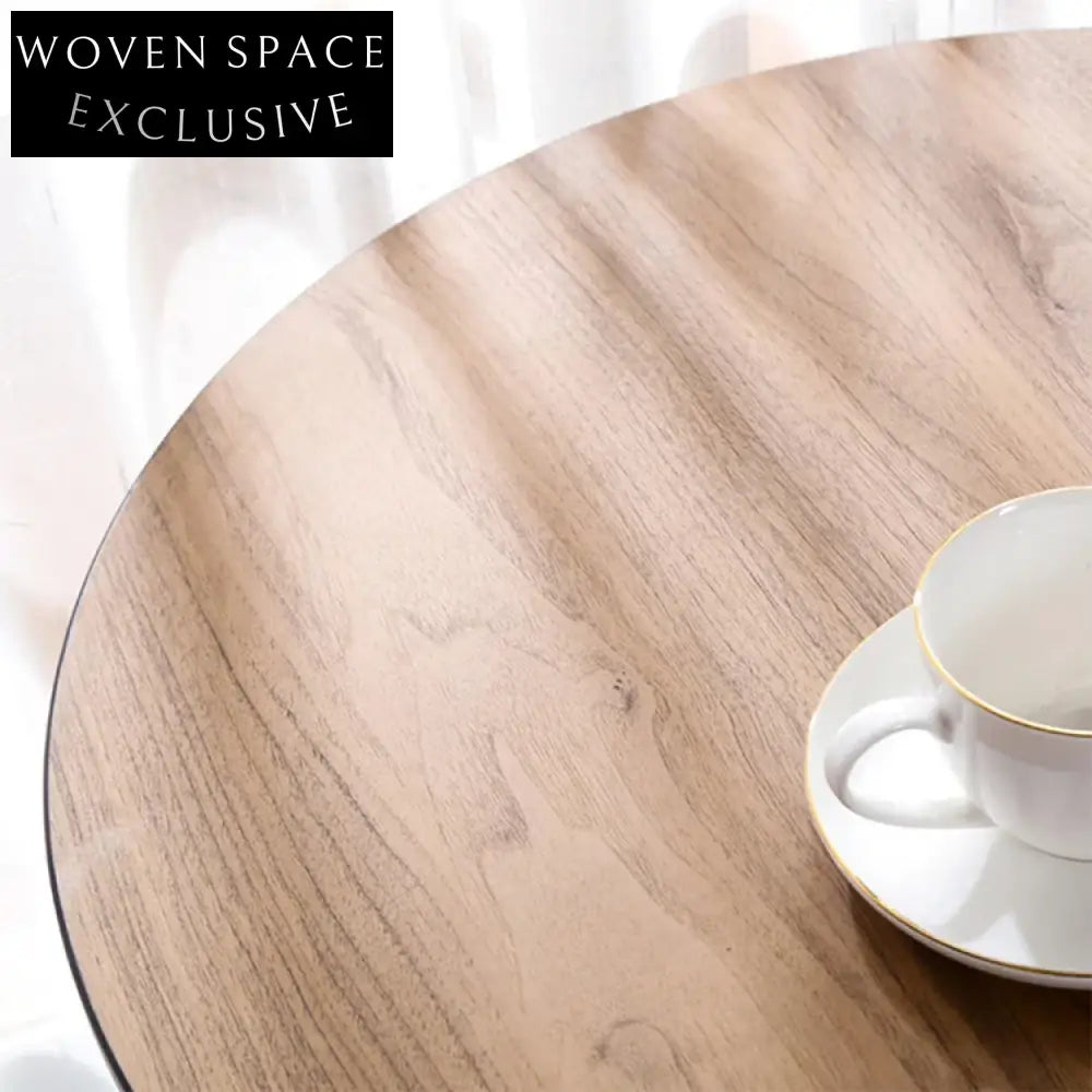 Stylish Round/Square Plywood MDF Dining Table with Sturdy Metal Base