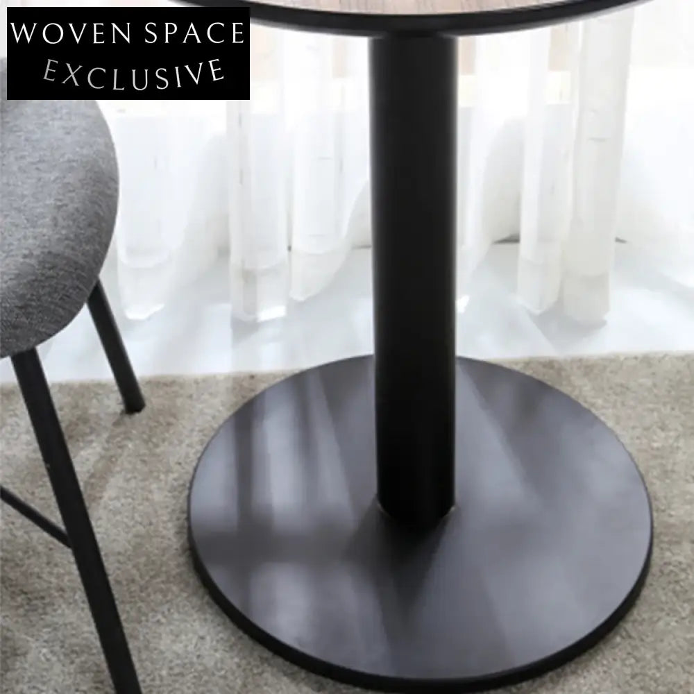 Stylish Round/Square Plywood MDF Dining Table with Sturdy Metal Base