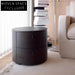 Stylish Round Wooden Bedside Table with Drawer, Modern Luxury Nightstand