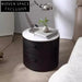 Stylish Round Wooden Bedside Table with Drawer, Modern Luxury Nightstand