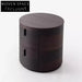Stylish Round Wooden Bedside Table with Drawer, Modern Luxury Nightstand