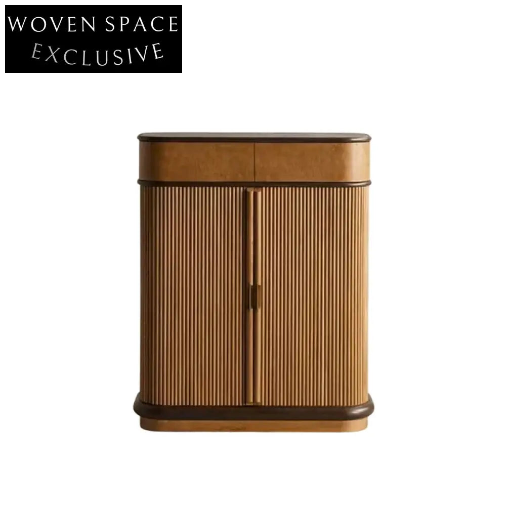 Stylish Solid Oak Wood 2-Door Sideboard TV Unit Hallway Storage Cabinet