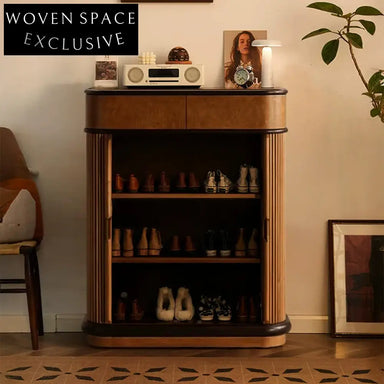 Stylish Solid Oak Wood 2-Door Sideboard TV Unit Hallway Storage Cabinet