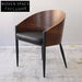 Stylish Solid Wood Arm Dining Chair, Faux Leather Seat, Metal Legs Chair