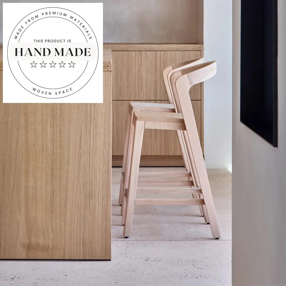 Stylish Solid Wood Bar Stool with Leather Cushion for Kitchen & Cafe