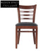 Stylish Solid Wood Fast Food Dining Chair with Plush PU Leather Seat