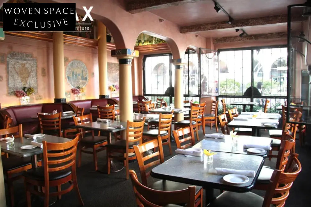 Stylish Solid Wood Fast Food Dining Chair with Plush PU Leather Seat