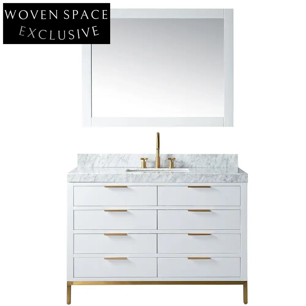 Stylish Solid Wood Floor Standing Bathroom Vanity with Soft-Close Dovetail Drawers