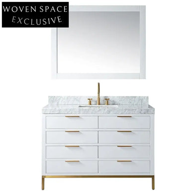 Stylish Solid Wood Floor Standing Bathroom Vanity with Soft-Close Dovetail Drawers