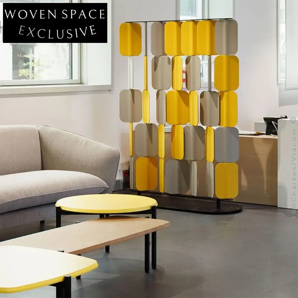 Stylish Stainless Steel & PU Leather Art Deco Room Divider Screen