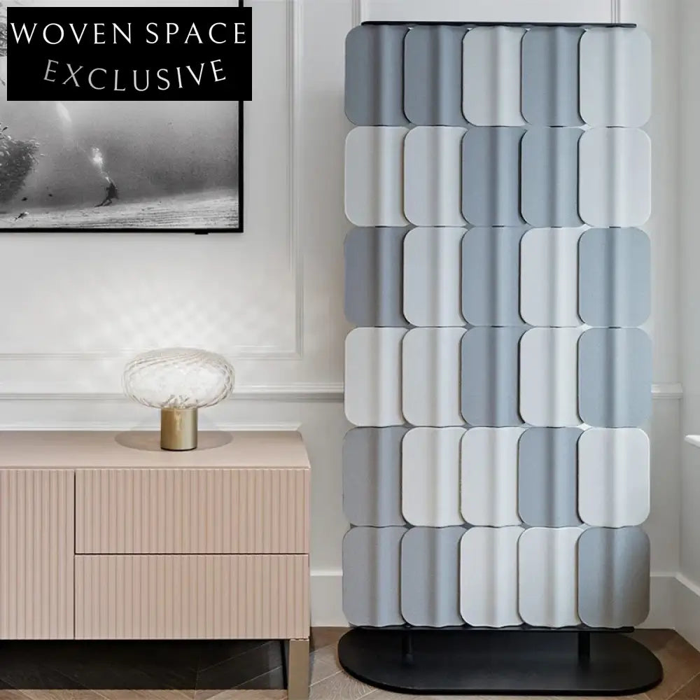 Stylish Stainless Steel & PU Leather Art Deco Room Divider Screen