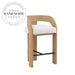 Stylish Teak Wood High Back Swivel Bar Stool