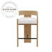 Stylish Teak Wood High Back Swivel Bar Stool