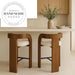 Stylish Teak Wood High Back Swivel Bar Stool