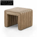 Stylish Upholstered Linen Ottoman Bench for Living Room Entryway Seating