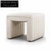 Stylish Upholstered Linen Ottoman Bench for Living Room Entryway Seating