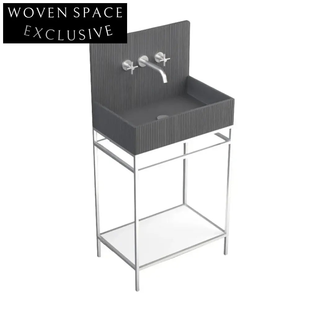 Stylish Wall-Hung Rectangle Console Sink: Modern Artificial Stone Bathroom Basin
