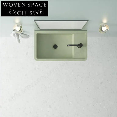 Stylish Wall-Mounted Rectangular Solid Surface Modern Bathroom Wash Basin