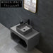 Stylish Wall-Mounted Square Cement Composite Bathroom Sink - Modern Space-Saving Design