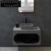 Stylish Wall-Mounted Square Cement Composite Bathroom Sink - Modern Space-Saving Design