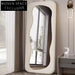 Stylish Wavy Full Length Fabric Wrapped Decorative Floor Standing Mirror