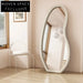 Stylish Wavy Full-Length Standing Mirror with Elegant Velvet Fabric Frame