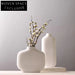 Stylish White Ceramic Table Vase, Modern Hand-Painted Home Decor Vase