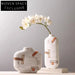 Stylish White Ceramic Table Vase, Modern Hand-Painted Home Decor Vase