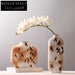 Stylish White Ceramic Table Vase, Modern Hand-Painted Home Decor Vase