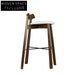 Stylish Wooden Bar Stool, Linen Fabric Seat, Modern Design for Bars