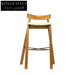 Stylish Wooden Bar Stool, Linen Fabric Seat, Modern Design for Bars