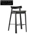 Stylish Wooden Bar Stool, Linen Fabric Seat, Modern Design for Bars