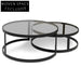 Sweeney Nested Grey Glass Coffee Table - Black Base Coffee Tables